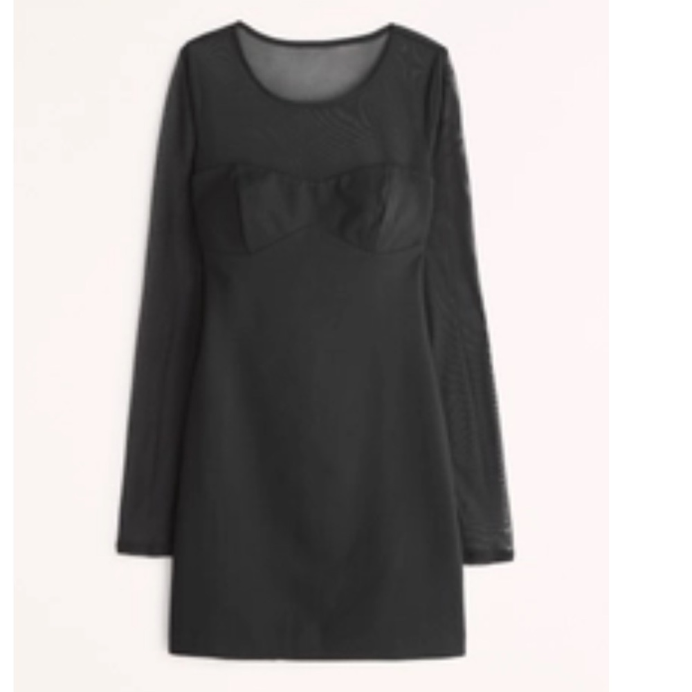 Abercrombie and Fitch Long Sleeve Mixed Fabric Corset Mini Dress